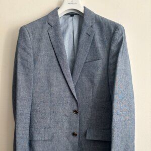 J Crew Blue Linen-Wool Unstructured Ludlow Slim Suit- 40 Pants 31 x 30